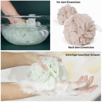 Huba do kúpeľa [balenie 4 ks] Sprchová huba, 60 g Lufa do sprchy súprava 4 kusov – 60 g (jednofarebné)