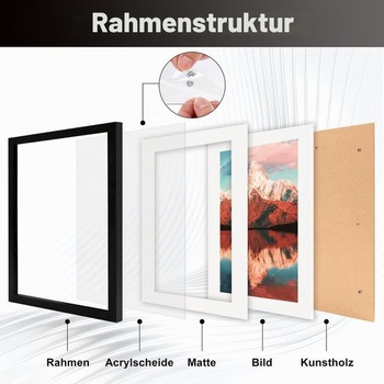 FOSER fotorámik A3 1 kus, všestranný nový fotorámik zlatý, s nástenným háčikom na stenu (zlatý, A3