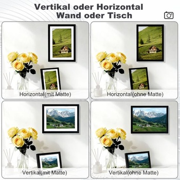 FOSER fotorámik A3 1 kus, všestranný nový fotorámik zlatý, s nástenným háčikom na stenu (zlatý, A3