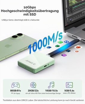 ORICO 2230/2242 M.2 NVMe SSD box magnetická sada 10Gbps USB 3.2 Gen 2 NVMe adaptér s ochranným