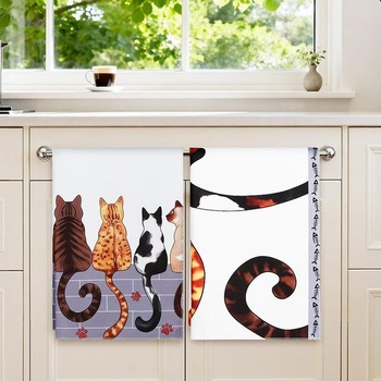 Bavlnené kuchynské utierky, 4 kusy, mäkké utierky na riad, 48*70 cm