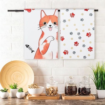 Bavlnené kuchynské utierky, 4 kusy, mäkké utierky na riad, 48*70 cm