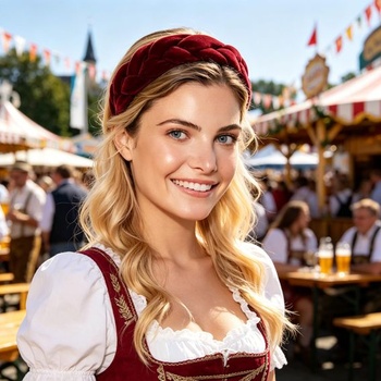 Tradičná pletená čelenka, oktoberfestová čelenka pre ženy, zamatový pletený vzhľad dirndlu pre