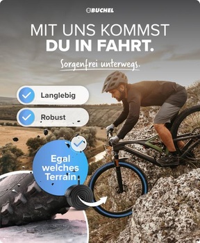 Büchel duša na bicykel 27,5 palca - AV 40 mm, 27,5x1,75-2,125 (47-584) vrátane montážnych pák a krytky
