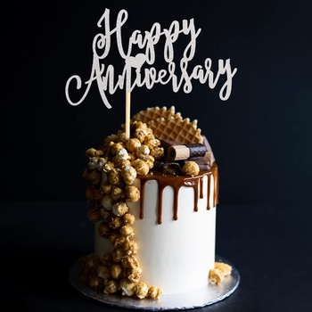 Dekorácia na ozdobu torty k výročiu svadby, výročie svadby, potreby na ozdobu torte, párty dekorácie,