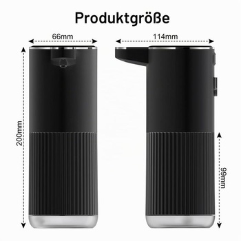Automatický dávkovač mydla Cuteefun, čierny, indikátor napájania, na tekuté mydlo