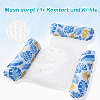 Nafukovací matrac k bazénu, 2dielna sada vodných hojdacích sietí, XL vodný nafukovací matrac, 4v1