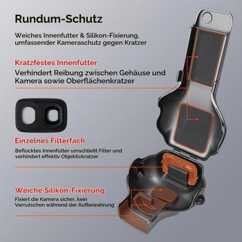 Púzdro AMAZEAR Pocket 4P, ochranné púzdro pre príslušenstvo DJI Osmo Pocket 4P, čierne.