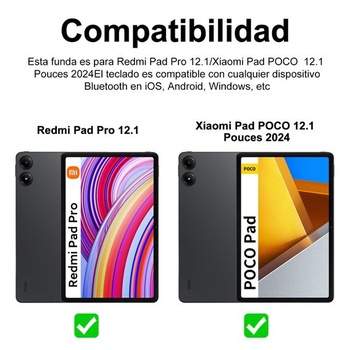 Ochranné puzdro s klávesnicou pre Redmi Pad Pro 30,5 cm (12,1 palca), odnímateľná magnetická