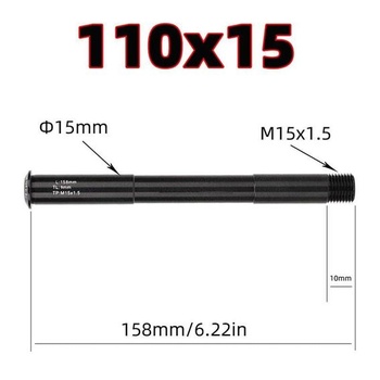 Pevná osa Nikou Thru Axle, 15 mm x 158 mm, rychloupínací, hliníková slitina, vysoce pevná přední