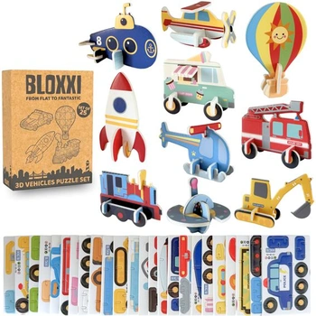 25 x 3D puzzle s vozidlami pre deti, darčeky k detským…