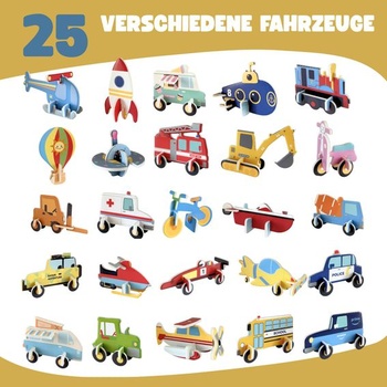 25 x 3D puzzle s vozidlami pre deti, darčeky k detským narodeninám, vozidlá
