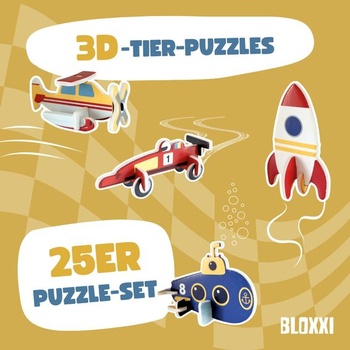 25 x 3D puzzle s vozidlami pre deti, darčeky k detským narodeninám, vozidlá