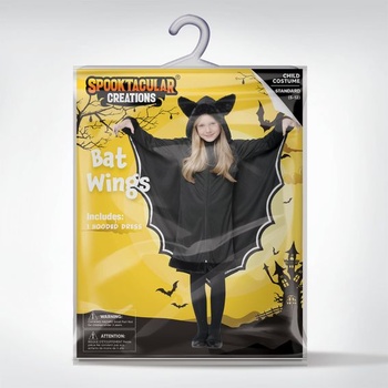 Kostým upíra Spooktacular Creations, svieti v tme, dievčenský kostým s čiernymi a striebornými netopierími