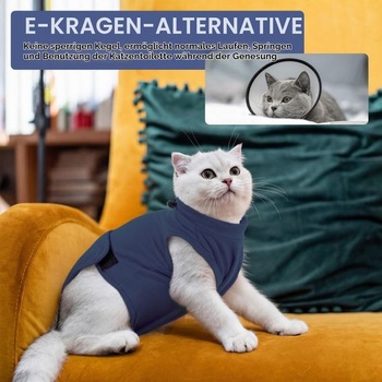 Pooperační overal pro kočky, měkký elastický chirurgický overal pro kočky s patentními zapínáním,