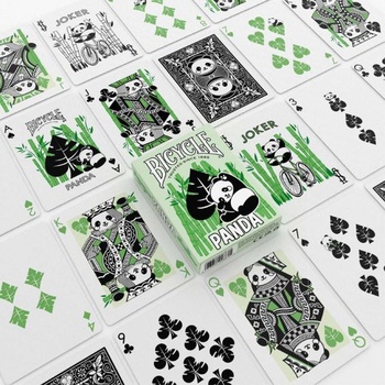 Panda na bicykli (dizajnové hracie karty, poker, skat...), žltá