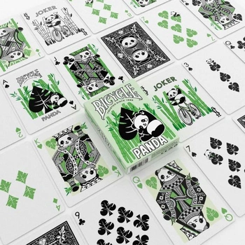 Panda na kole (designové hrací karty, poker, skat...), žlutá