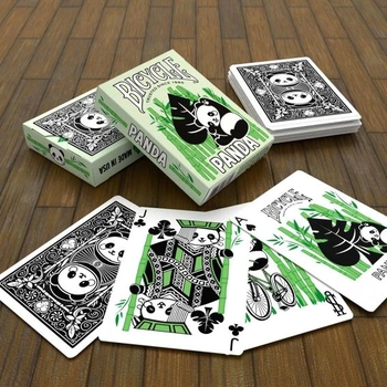 Panda na kole (designové hrací karty, poker, skat...), žlutá