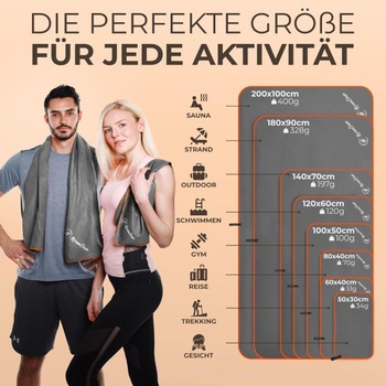 Uterák z mikrovlákna NirvanaShape - cestovný uterák, osuška pre rekreantov - kompaktný,