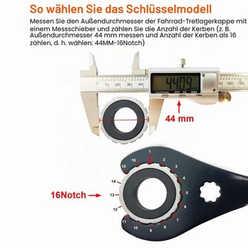 Kľúč na stredové zloženie pre Shimano s vonkajším priemerom 39/41/44/46/49 mm, 12/16 zárezov,