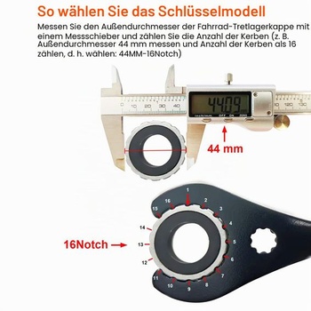 Kľúč na stredové zloženie pre Shimano s vonkajším priemerom 39/41/44/46/49 mm, 12/16 zárezov,
