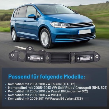 Kľučka veka batožinového priestoru, osvetlenie registračnej značky, kompatibilné s vozidlami VW Golf B6