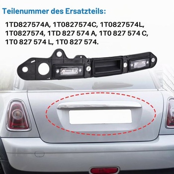 Kľučka veka batožinového priestoru, osvetlenie registračnej značky, kompatibilné s vozidlami VW Golf B6