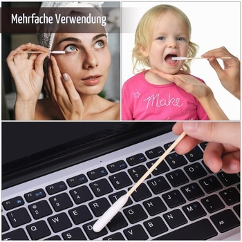 Auidy_6TXD 100 kusov drevených vatových tyčiniek pre psov, čistič uší pre domácich miláčikov
