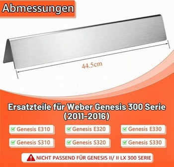 Ochucovadlá GFTIME 44,5 cm 7620 hrúbka 1,3 mm pre Weber Genesis E310 E320 S310 S320, E/S 330 (s