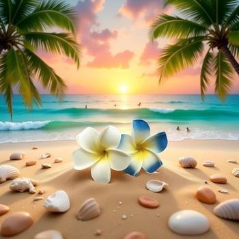 Havajské sponky a vlásenky s příchutí plumeria frangipani, pěnová hlava, květina, párty, pláž,