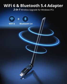 BrosTrend 2 v 1 WiFi Bluetooth Stick pre PC s Windows 11/10 a dlhým dosahom