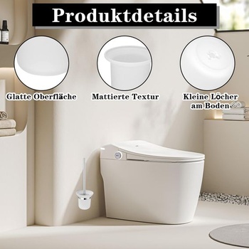 Podstavec držiaka toaletnej kefy, sklenený držiak toaletnej kefy (matný), voľne stojaci držiak