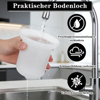 Podstavec držáku toaletního kartáče, skleněný držák toaletního kartáče (matný), volně stojící držák