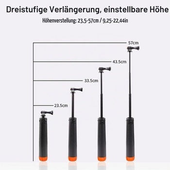 Plávajúce selfie tyč 4 v 1, statív s úchopom, výsuvný podvodný monopod pre Action 5 Pro, 4, 3, X4,