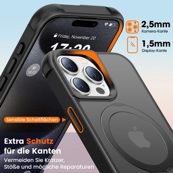 Pouzdro pro iPhone 15 Pro s magnetickým stojánkem, černé. Černé pro iPhone 15 Pro