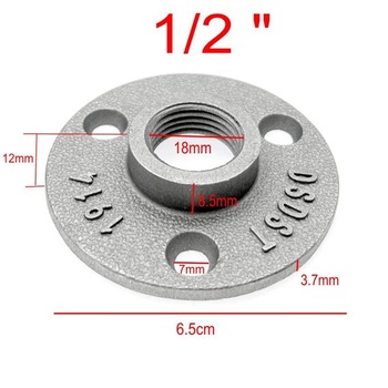 JZK 10x Hliníková slitina Spodní příruba se závitem 1/2 palce pro 15mm trubkový závit, Stříbrná