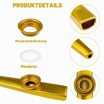 6dielny nástroj Kazoo, kovový nástroj Kazoo, s 12 vymeniteľnými membránami, nosná flauta Kazoo,