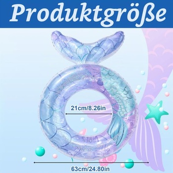 Plavecký kruh pro dospělé, bazénové příslušenství, roztomilé modré třpytivé nafukovací plavecké