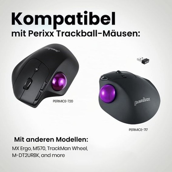 Perixx PERIPRO-303GP Vymeniteľný trackball 18026 Tmavo fialový lesklý Tmavo fialový lesklý fialový