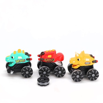 MOONTOY 3dielna sada dinosaurského monster trucku, svietiace autíčko pre vek 1+, auto s funkciou „press