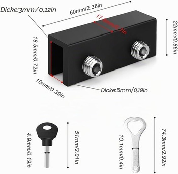 Černý zámek na posuvné okno, JANDH 4dílná nastavitelná sada zámků na posuvné okno, zámky na okna se