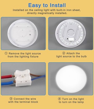 KINGYEENUO 24W LED modulový svetelný zdroj s magnetickým držiakom, dodatočná montáž LED okrúhleho