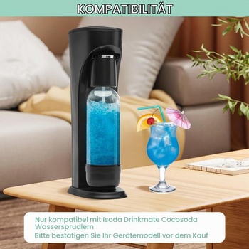 Balenie 4 fliaš do výrobníkov sódy, perlivé fľaše kompatibilné s Isoda Drinkmate Cocosoda, opakovane