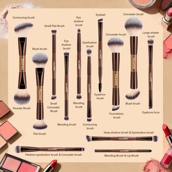 MAANGE 13dielna sada štetcov na make-up s puzdrom – Profesionálna sada štetcov na denné a cestovné