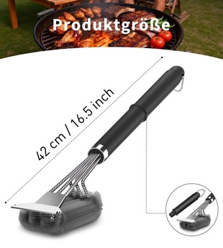 3v1 kefa na gril, kefy na grilovanie, čistiaca kefa, robustná čistiaca sada pre plynové grily a