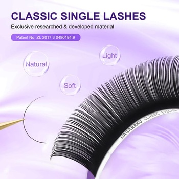 Riasy NAGARAKU Classic 0,07 mm D 08 mm čierne pre objem 1:1 a 16 radov 8 mm 0,07 D Classic 1:1