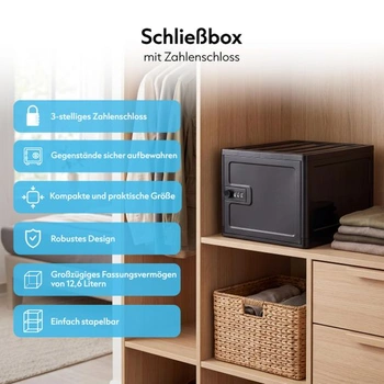 Uzamykateľný box Silvergear čierny, 30×24×20