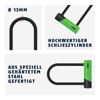 ABUS 410K Ultra U-zámok pre bicykle a elektrické kolobežky - praktický a robustný zámok na bicykel