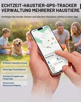 GPS obojek pro kočky, sledovač psů bez měsíčních poplatků, kompatibilní s iOS a Android, sledování