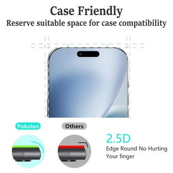 Ochranné tvrdené sklo Pokolan pre iPhone 17 Air, 6,5 palca, balenie 3 kusov